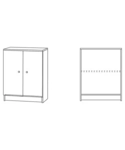 MOBILE  2 ANTE  BIANCO, 62X80X34 CM
