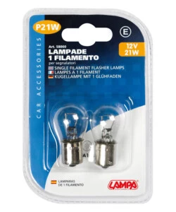 COPPIA LAMPADE 1 FILAMENTO 21W BA15S  58060