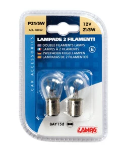 COPPIA LAMPADE 2 FILAMENTI 21/5W BAY15D  58062