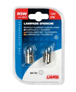 COPPIA LAMPADE SFERA 12V 5W BA15S  58070