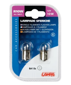COPPIA LAMPADE SFERA 12V 10W BA15S  58071