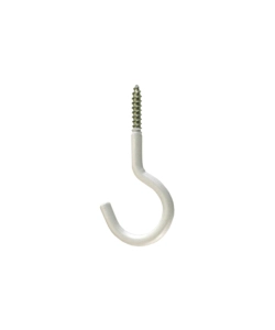 GANCI APERTI IN FERRO PLASTIFICATO BIANCO CON FILETTO PER LEGNO 5,2X80 MM. 2 PZ.