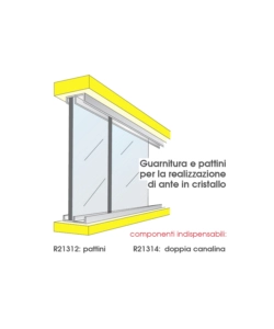 DOPPIA CANALINA PER ANTINE IN CRISTALLO (RIF. 5)