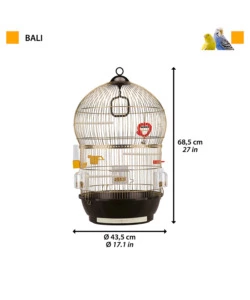 GABBIA PER UCCELLI  FERPLAST "BALI" IN METALLO, 43.5X43.5X68.5 CM