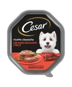 ALIMENTO UMIDO CANE CESAR "RICETTE CLASSICHE" CON MANZO E POLLO 150 GR