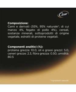 ALIMENTO UMIDO CANE CESAR "RICETTE CLASSICHE" CON MANZO E POLLO 150 GR