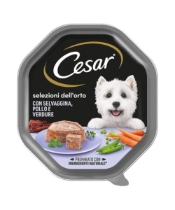 ALIMENTO UMIDO PER CANI CESAR "RICETTE DI CAMPAGNA" CON POLLO, SELVAGGINA E VERDURE 150 GR