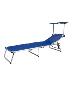 SDRAIO PIEGHEVOLE RECLINABILE CON TETTUCCIO EUROGARDEN IN TEXTILENE BLU 189,5X60,5X79,5/30,5 CM
