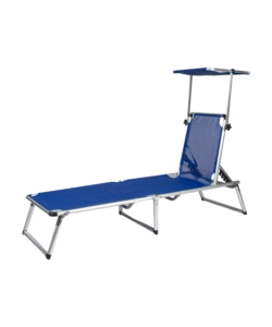 SDRAIO PIEGHEVOLE RECLINABILE CON TETTUCCIO EUROGARDEN IN TEXTILENE BLU 189,5X60,5X79,5/30,5 CM