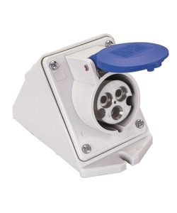 POLY POOL - PRESA INCLINATA DA PARETE 16 A 2P+T IP44 BLU
