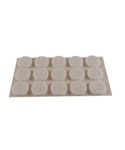 FELTRINI ADESIVI TONDI - Ø 16 MM. - BIANCO - 15 PZ.