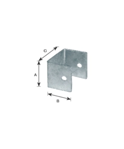 SUPPORTO A "U" PER TRAVI 90 X 90 X 91 SPESSORE 5 MM.
