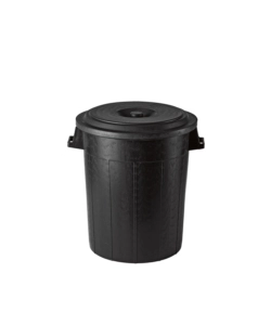 BIDONE PER IMMONDIZIE CON COPERCHIO DA 100 LITRI - NERO.