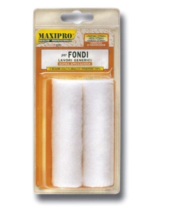 2 RICAMBI MINIRULLO POLIESTERE BIANCO 11 CM.