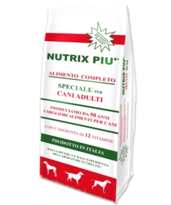 CROCCHETTE PER CANI NUTRIX PIU' ADULTO DI TUTTE LE TAGLIE CON 12 VITAMINE 20 KG