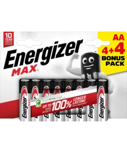 BATTERIE ALCALINE ENERGIZER "MAX" AA 8 PEZZI