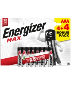BATTERIE ALCALINE ENERGIZER "MAX" AAA 8 PEZZI