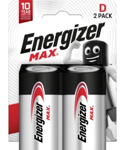 BATTERIE ALCALINE ENERGIZER "MAX" D 2 PEZZI