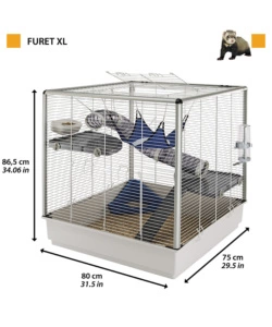 GABBIA PER RODITORI E FURETTI "FURET XL", 80 X 75 X H86.5 CM - FERPLAST.