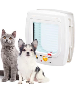 PORTINA PER GATTI E PICCOLI CANI FERPLAST "SWING 5" CON CHIUSURA 4 VIE E PROTEZIONE ARIA IN PLASTICA BIANCO 22,5X9,6X25,2 CM