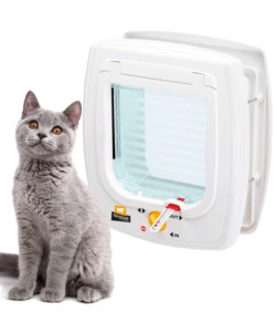 PORTINA PER GATTI SISTEMA MAGNETICO FERPLAST "SWING 7" CON CHIUSURA 4 VIE E PROTEZIONE ARIA IN PLASTICA BIANCO 22,5X10,4X25,2 CM