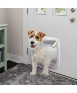 PORTINA PER GATTI GRANDI E CANI DI TAGLIA MEDIA FERPLAST "SWING 11" CON CHIUSURA 4 VIE E PROTEZIONE ARIA IN PLASTICA BIANCO 31X9,6X38,4 CM