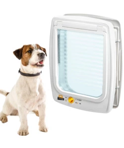 PORTINA PER GATTI GRANDI E CANI DI TAGLIA MEDIA FERPLAST "SWING 11" CON CHIUSURA 4 VIE E PROTEZIONE ARIA IN PLASTICA BIANCO 31X9,6X38,4 CM
