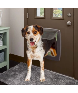 PORTINA PER CANI DI TAGLIA MEDIA E GRANDE FERPLAST "SWING 15" CON CHIUSURA 4 VIE E PROTEZIONE ARIA IN PLASTICA MARRONE 41,2X9,6X48,2 CM