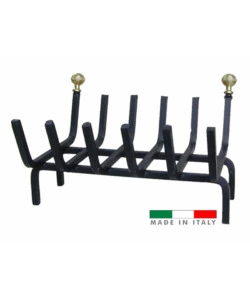 BRUCIALEGNA LINEARE PER CAMINETTI LARGHEZZA 40 CM CON POMOLI IN OTTONE