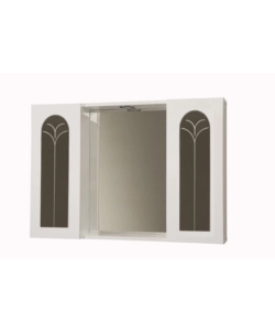 SPECCHIERA CON 2 ANTE E FARETTO LED, 92X64X16 CM