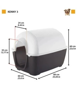 CUCCIA PER CANI DA ESTERNO FERPLAST "KENNY 03" IN RESINA GRIGIO 60X89X60 CM
