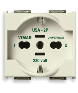 PRESA UNIVERSALE CON PLACCA E SUPPORTO IN BRONZO 2P+T 16A - VIMAR