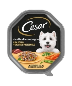 ALIMENTO UMIDO PER CANI CESAR "RICETTE DI CAMPAGNA" CON POLLO, VERDURE E PREZZEMOLO 150 GR