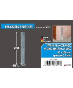 GIUNTO PER ANCORAGGIO CEMENTO 200 X 40 MM.