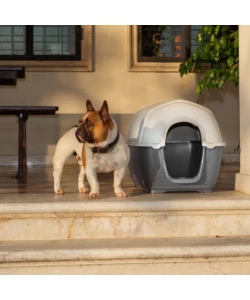CUCCIA PER CANI DA ESTERNO FERPLAST "KENNY 01" IN RESINA GRIGIO 50X78X50 CM