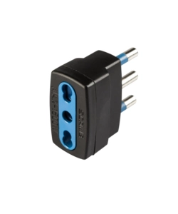 POLY POOL - ADATTATORE SPINA 16 A E PRESA BIVALENTE NERO