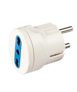 POLY POOL - ADATTATORE SPINA 16 A (STANDARD FRANCO / TEDESCO) E PRESA BIVALENTE BIANCO