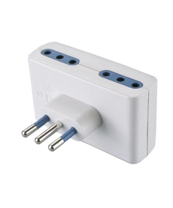 POLY POOL - ADATTATORE MULTIPLO SPINA E 4 PRESE 10 A BIANCO