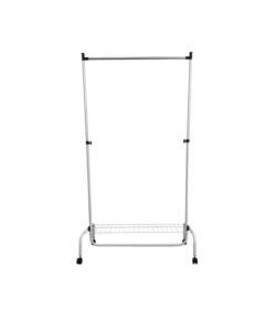 STENDER APPENDIABITI SINGOLO ESTENSIBILE BELLAHOME CON RUOTE IN METALLO BIANCO 90X45X102/172 CM