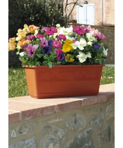 FIORIERA BALCONELLA CM 40 C/SOTTOVASO TERRACOTTA