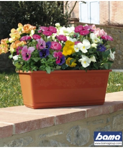 FIORIERA BALCONELLA CM 50 C/SOTTOVASO TERRACOTTA