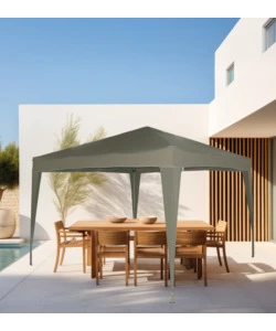 GAZEBO DA ESTERNO PIEGHEVOLE EUROGARDEN IN ACCIAIO GRIGIO 3X3 M