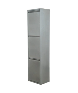 MOBILECO 3 SECCHI 18 LITRI ACCIAIO GRIGIO, 34X25X136 CM