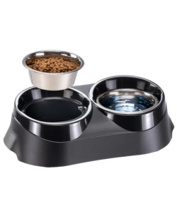 PORTACIOTOLE E CIOTOLE PER CANI E GATTI "DUO FEED 01", 38,5X20X9 CM - FERPLAST