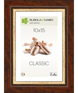 CORNICE IN LEGNO COLORE MARRONE "GRETA" - 10 x 15 CM