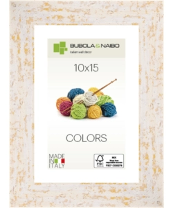 CORNICE IN LEGNO COLORE BIANCO "ANDY" - 10 x 15 CM