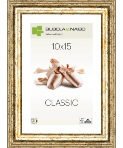 CORNICE IN LEGNO COLORE ARGENTO "CLAUDIA" - 10 x 15 CM