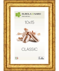 CORNICE IN LEGNO COLORE ORO "CLAUDIA" - 10 x 15 CM