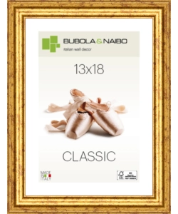 CORNICE IN LEGNO COLORE ORO "CLAUDIA" - 13 x 18 CM