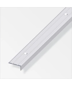 PROFILO TERMINALE  25 x 20  ALLUMINIO ARGENTO   FORATO  1 METRO.